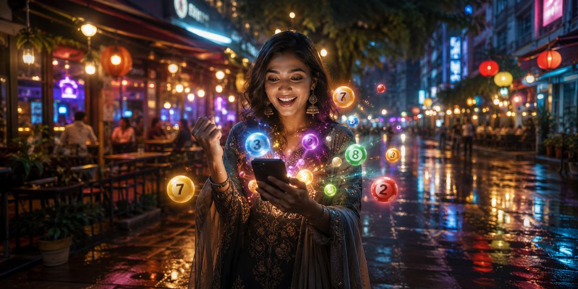 ঢাকার নাইট মার্কেটে y80 অ্যাপ দিয়ে লটারি ও বেটিং উপভোগ করছেন একজন ব্যবহারকারী